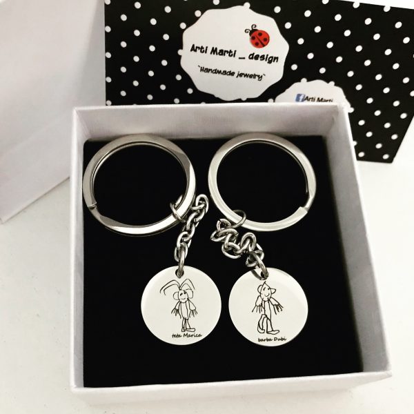 Personalizirani privjesci za ključeve - dječji crtež